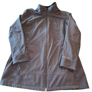 Free Country Women’s Charcoal Gray Softshell Jacket Faux Fur Lined Size 1X